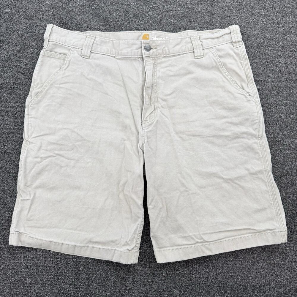 Carhartt Men's Chino Shorts 38 Khaki Relaxed Fit 9.5” Canvas Carpenter 102514